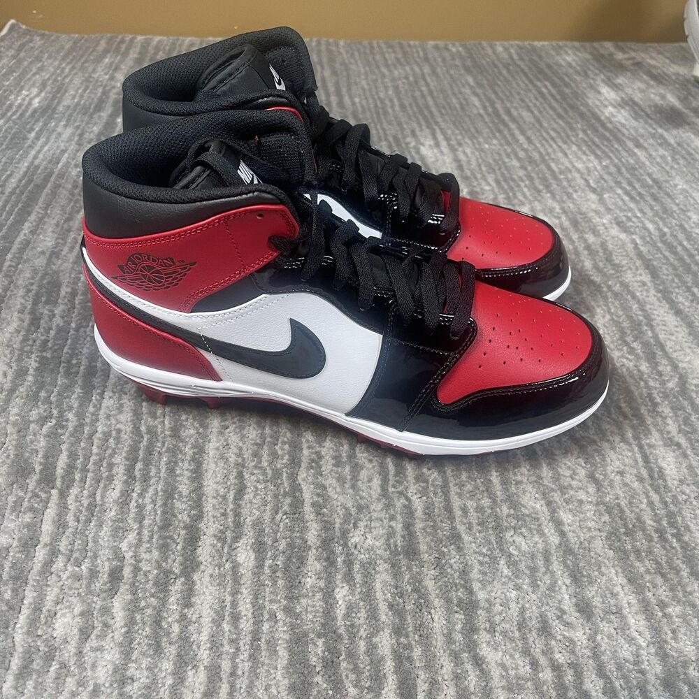 Jordan Air Jordan 1 TD Mid Shoes Mens Size 9.5 Red Football Cleats FJ6805-601